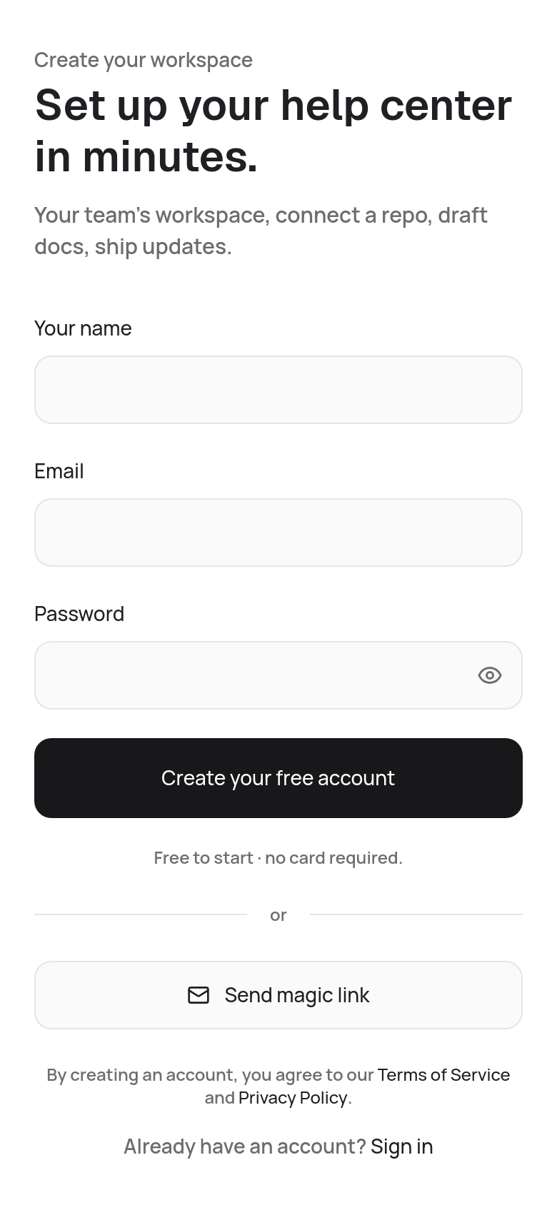 Signup