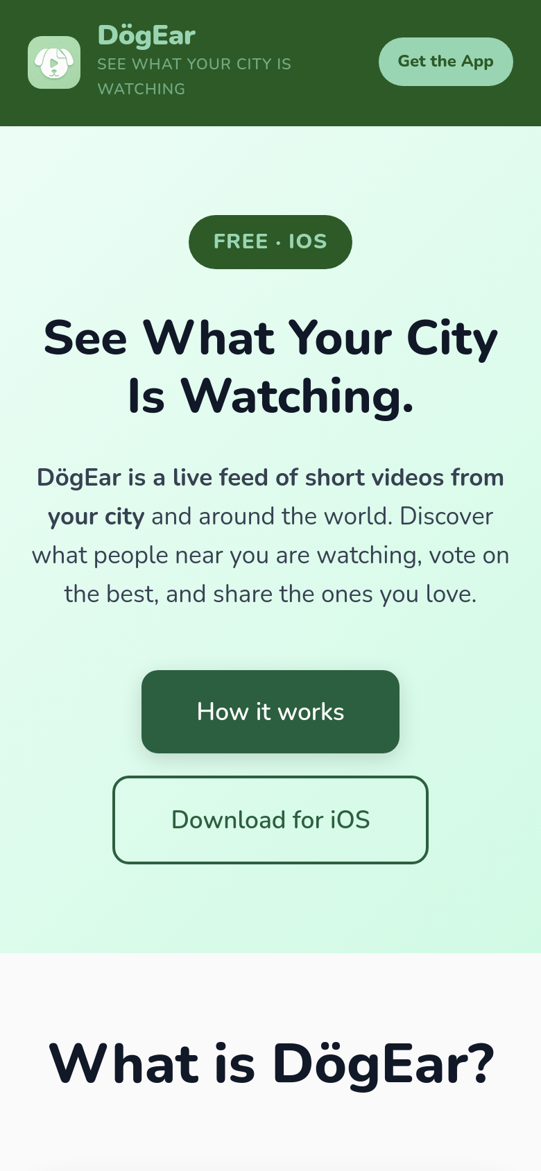 dogearhq.com mobile capture of the first page