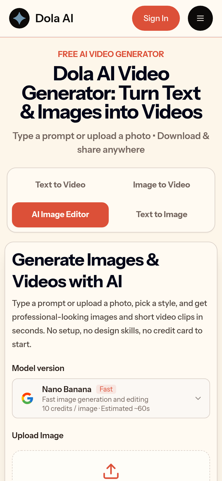 dolai.video mobile capture of the first page