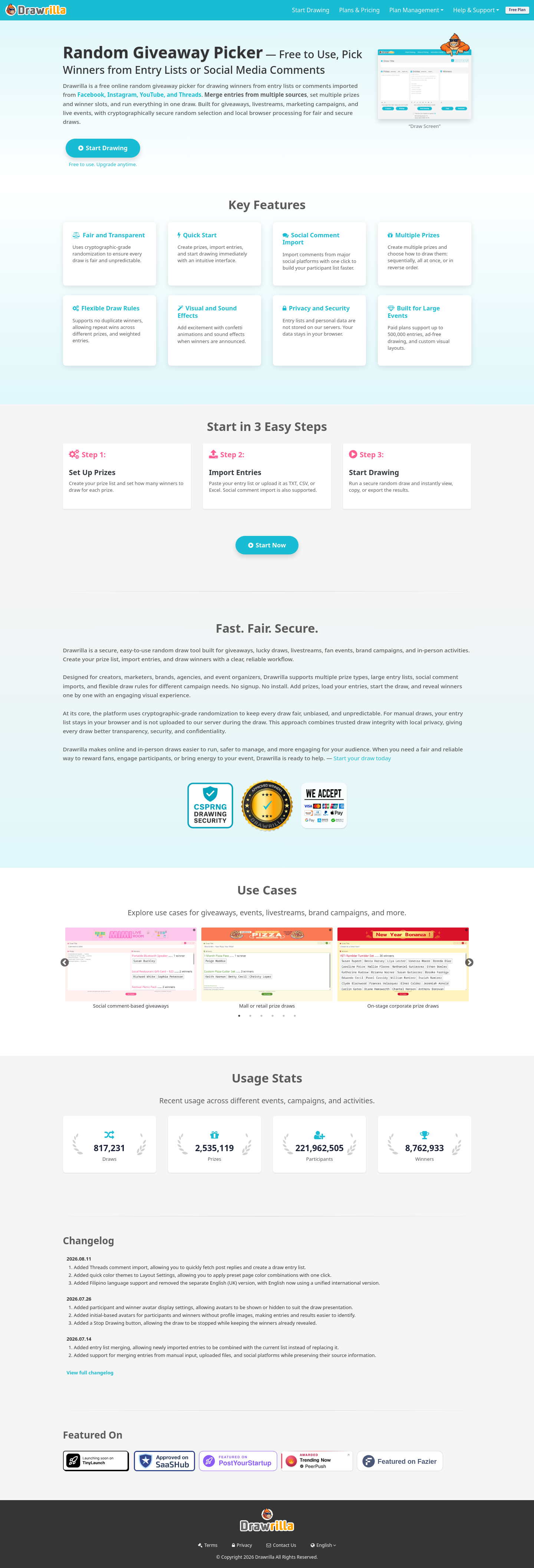 Nav section of drawrilla.com