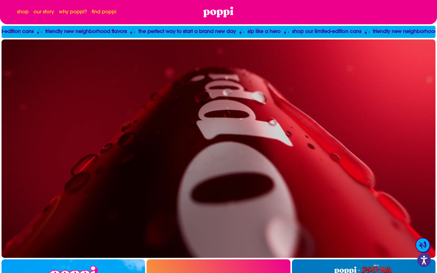 Above-the-fold capture of drinkpoppi.com
