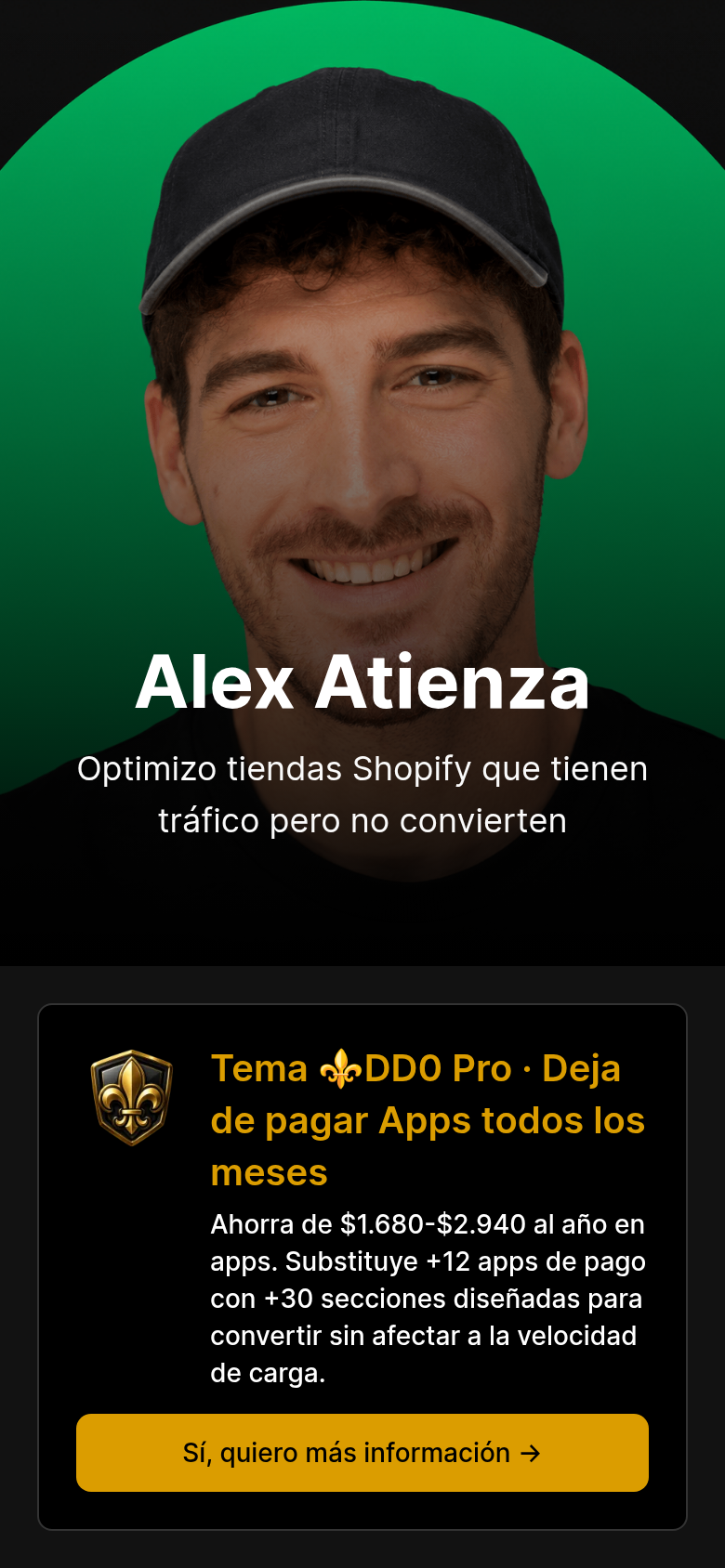 dropshippingdesdecero.com mobile capture of the first page