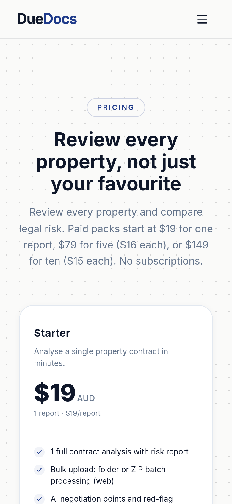 Pricing