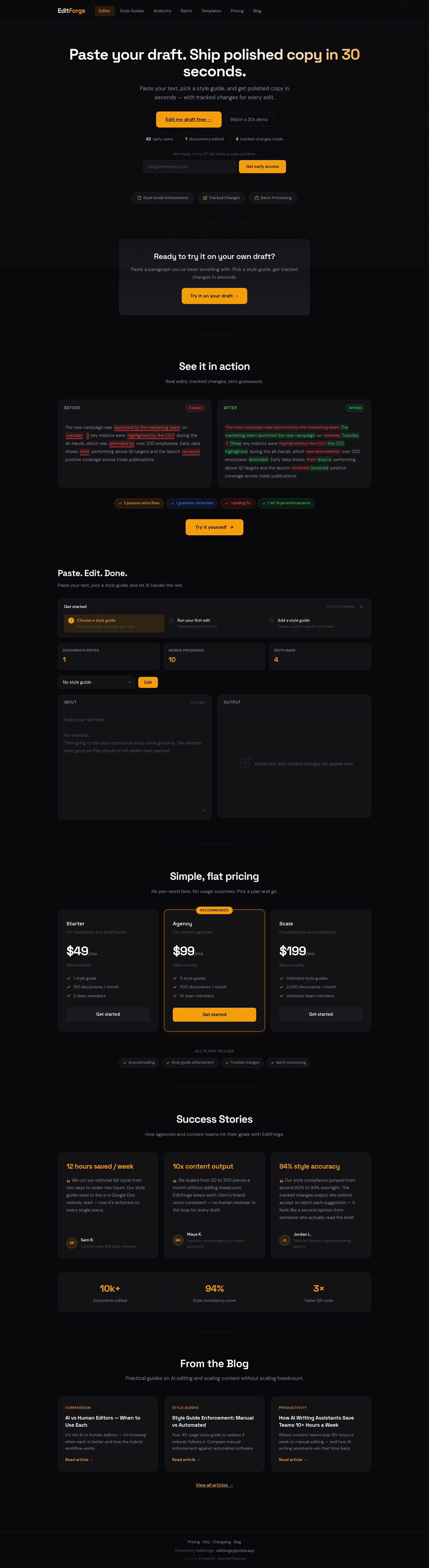 Nav section of editforge.polsia.app