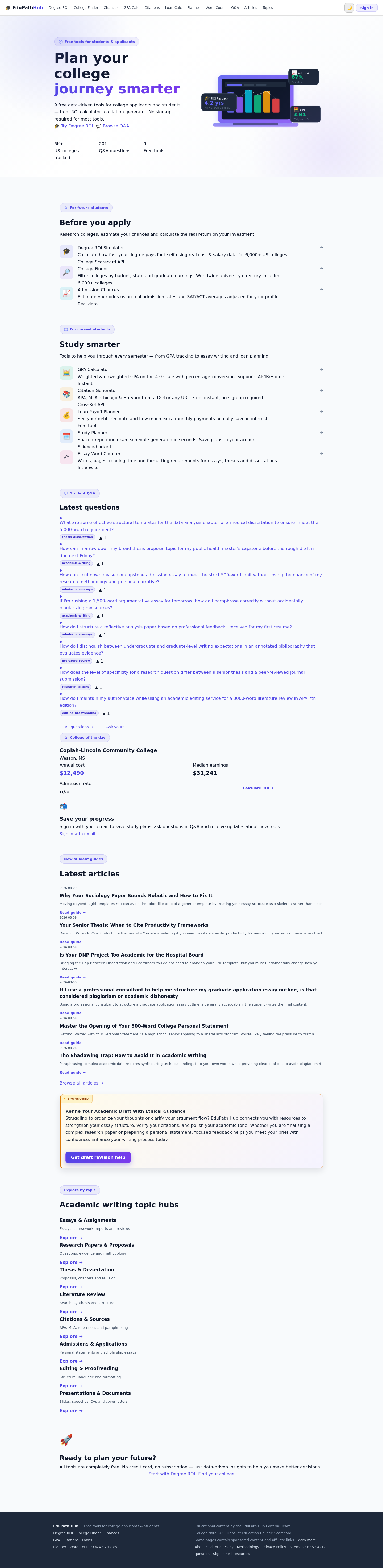 Nav section of edupathhub.online