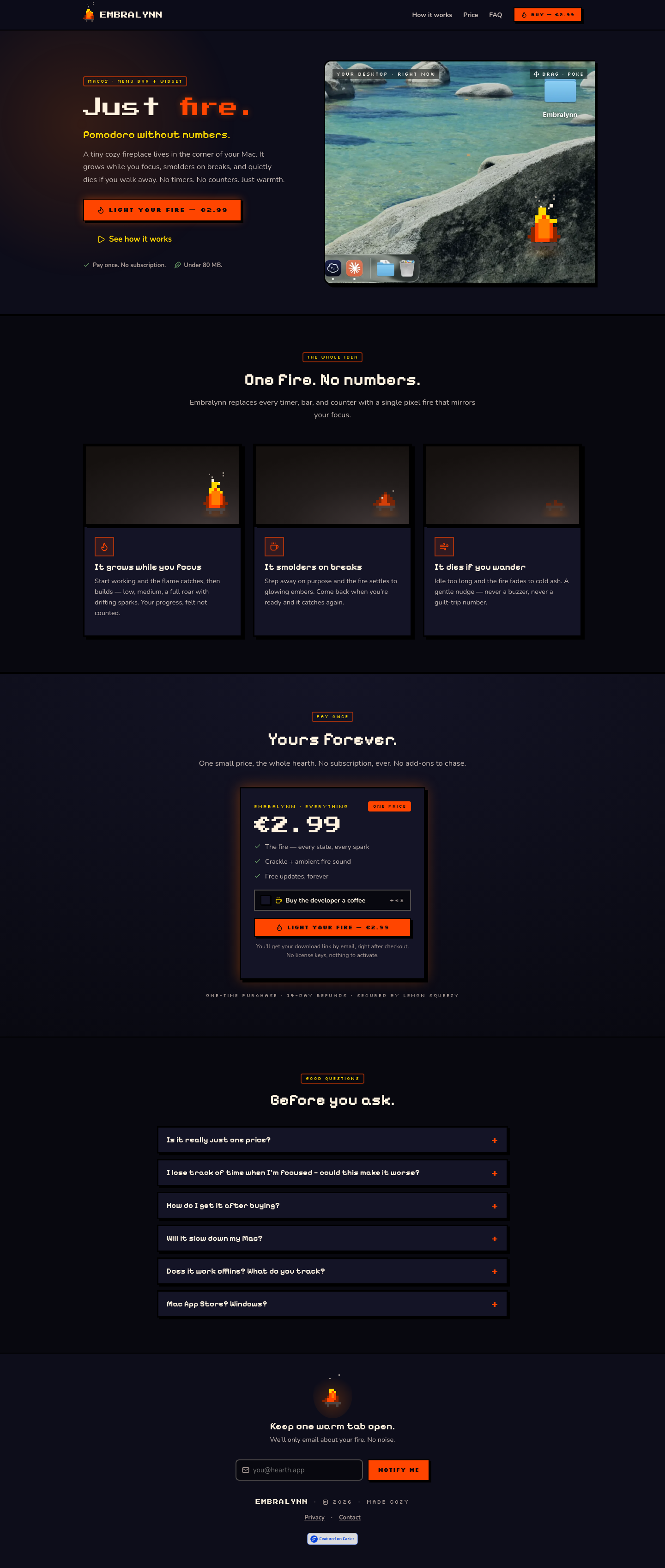 Nav section of embralynn.com