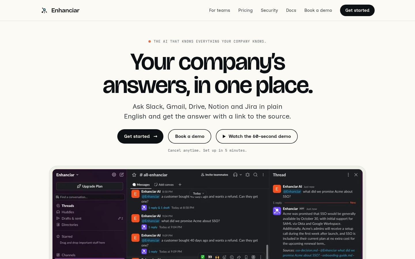 enhanciar.in desktop capture of the first page