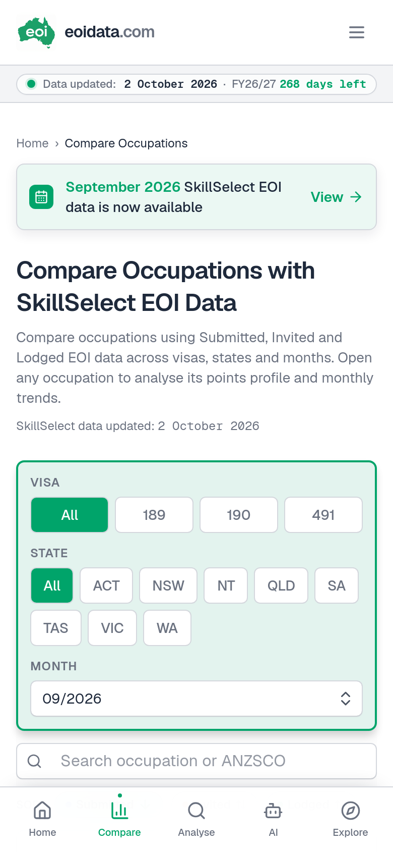Compare Occupations