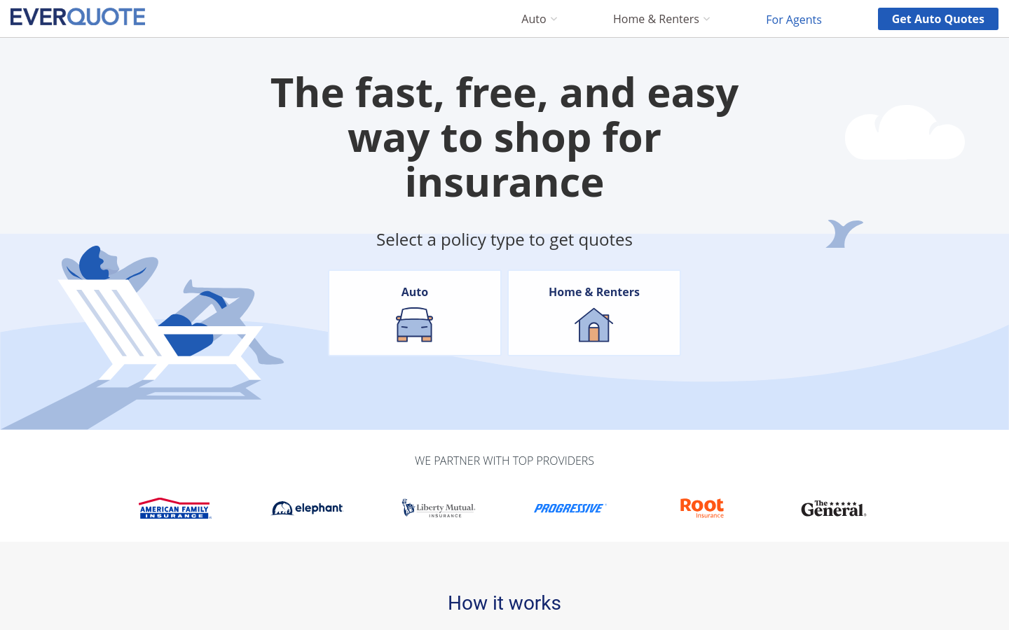 Above-the-fold capture of everquote.com