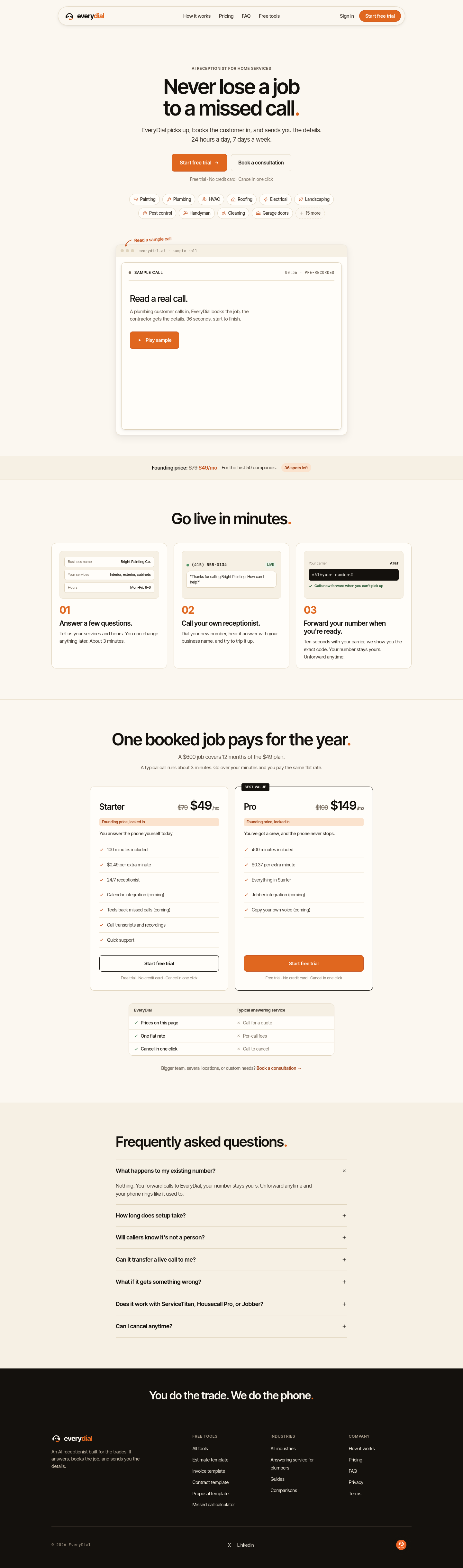 everydial.ai — The Pricing Page