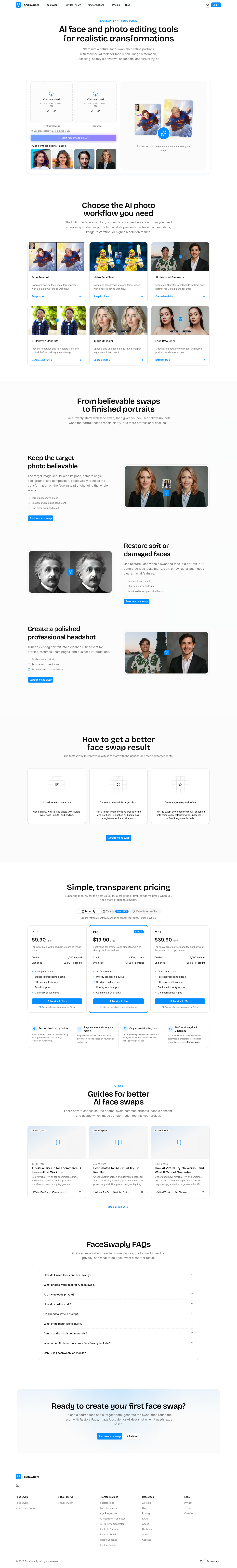 faceswaply.com — The Pricing Page