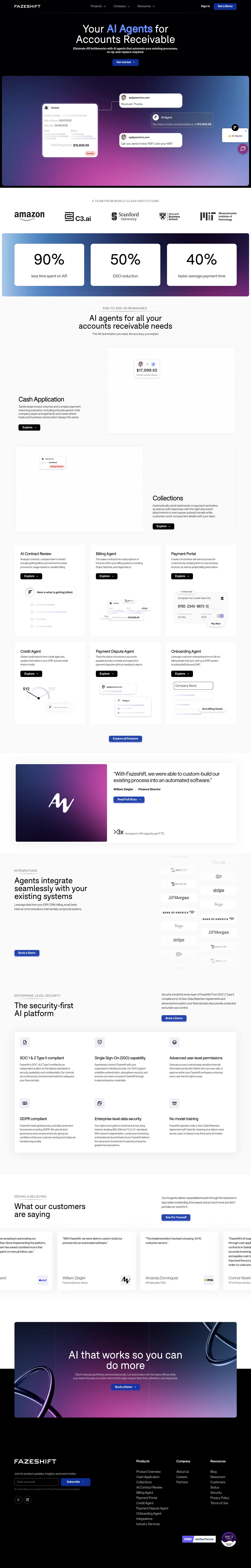 Nav section of fazeshift.com