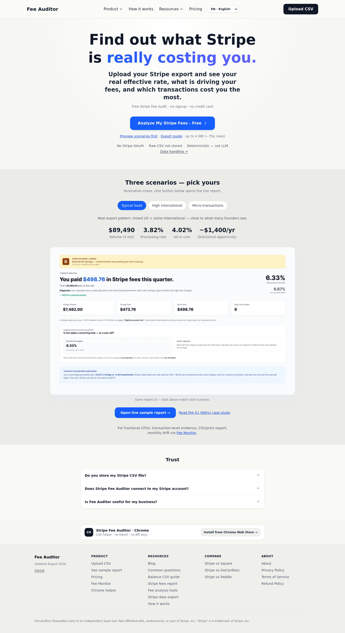 feeauditor.com — The Pricing Page