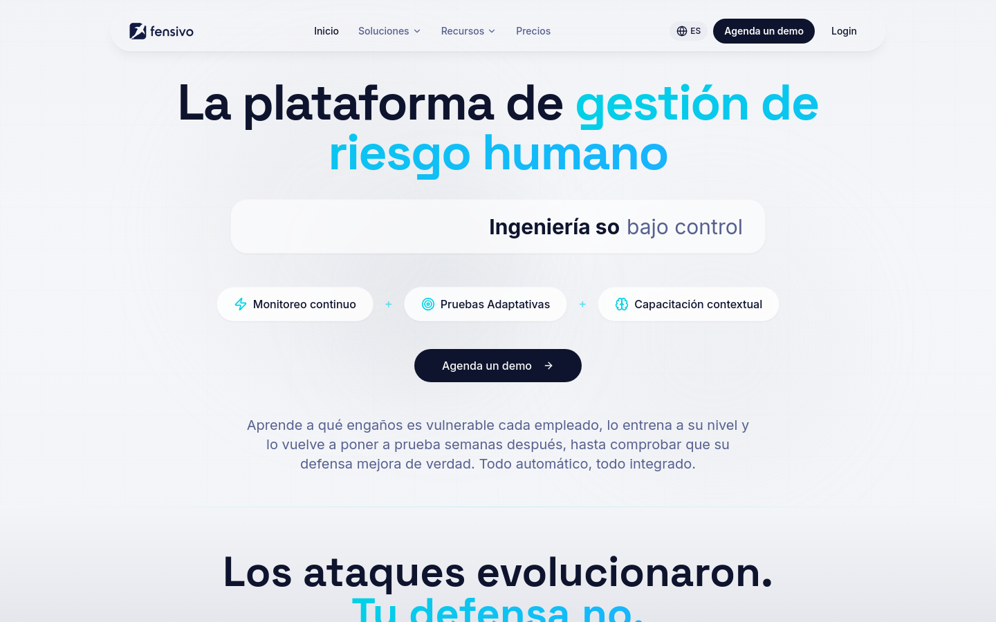 Above-the-fold capture of fensivo.co