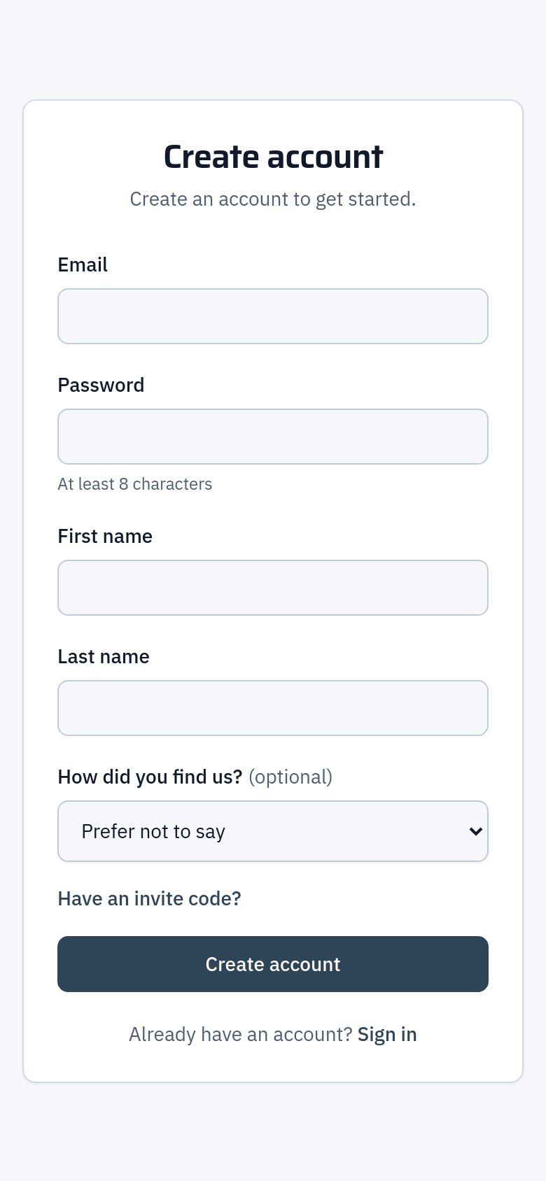 Signup