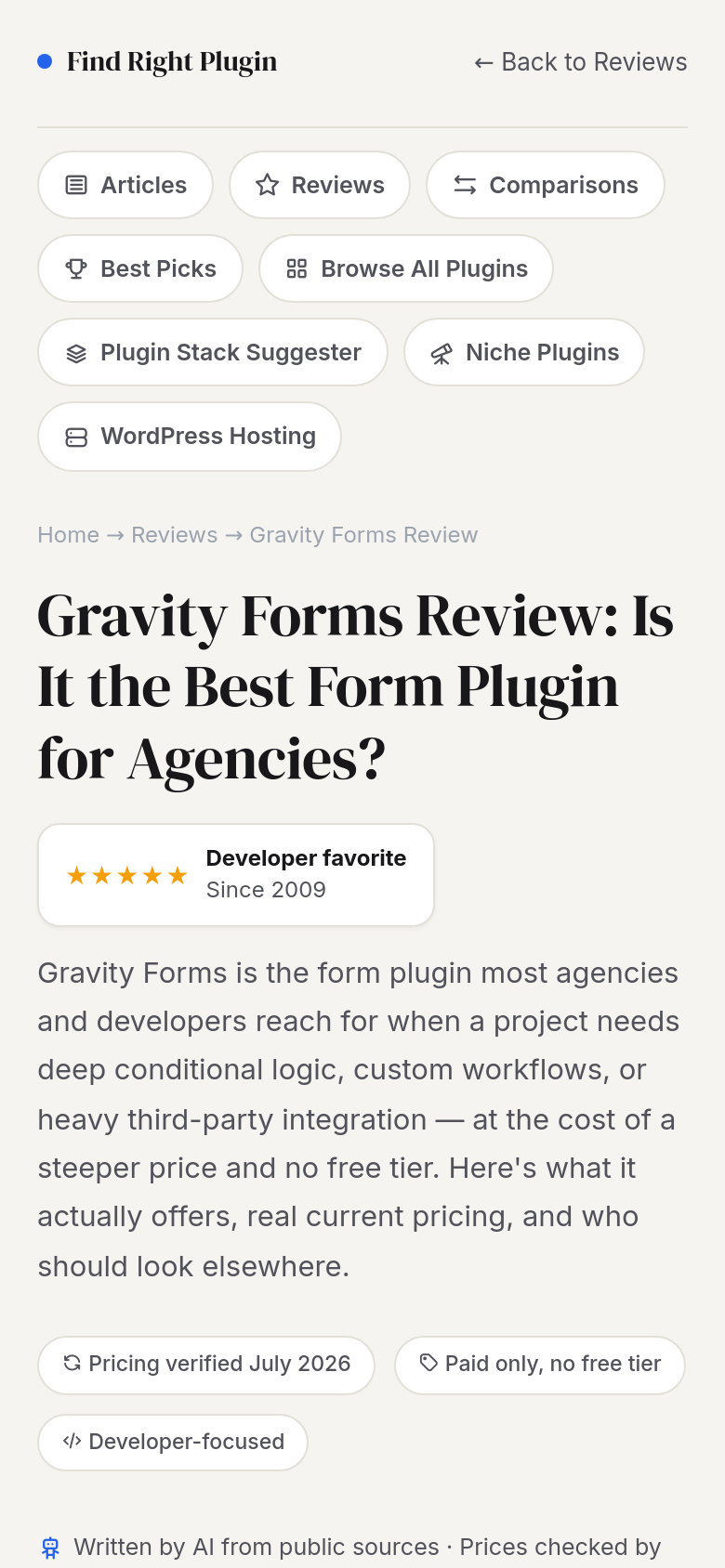 Gravity Forms Review