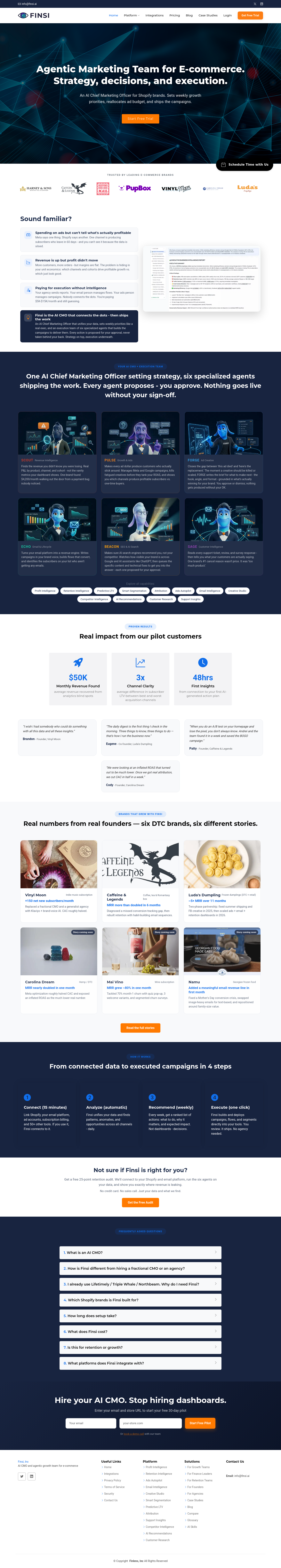 Nav section of finsi.ai