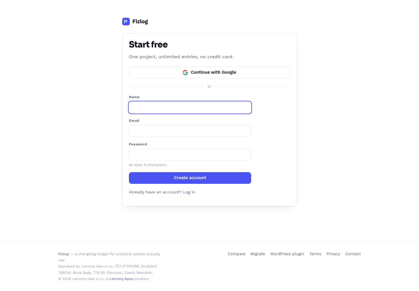 No credit card element