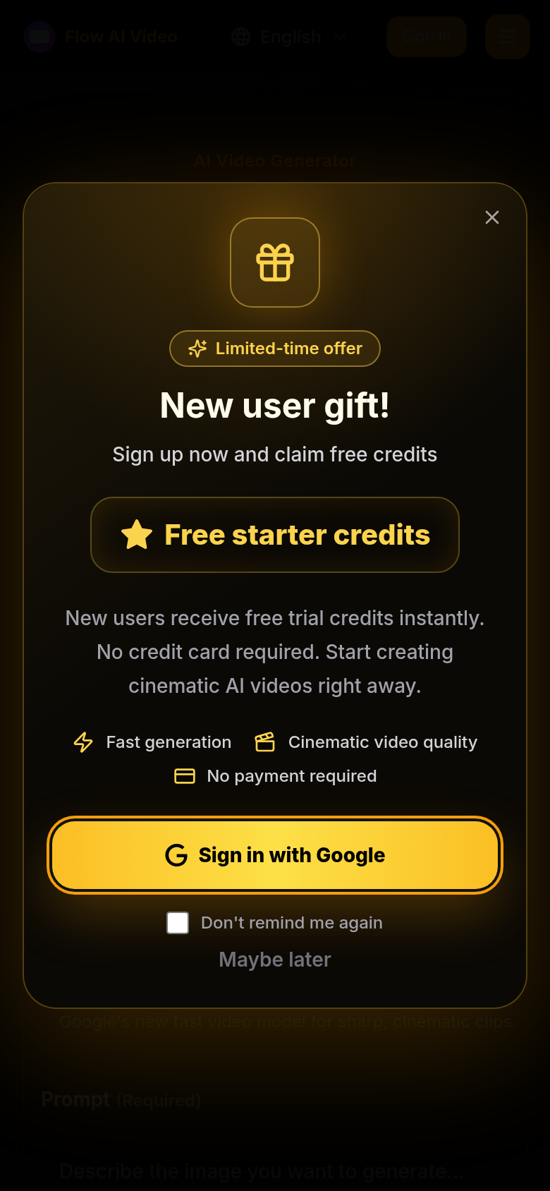 flowaivideo.org mobile capture of the first page