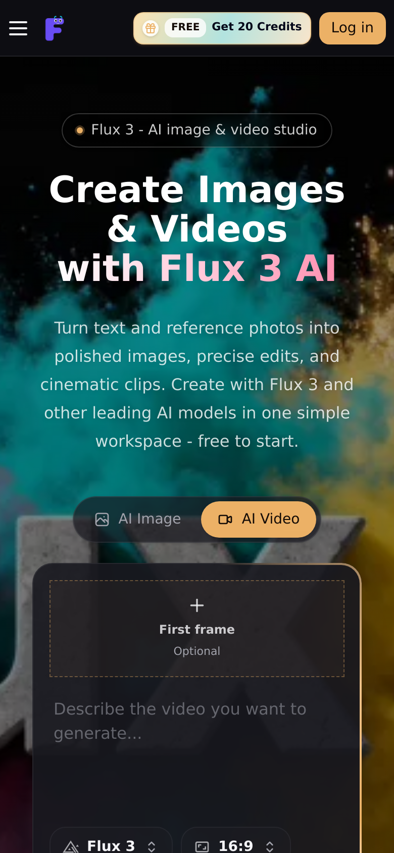 flux-3.co mobile capture of the first page