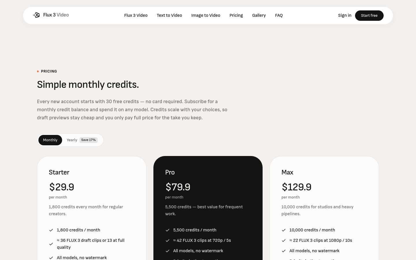 Pricing
