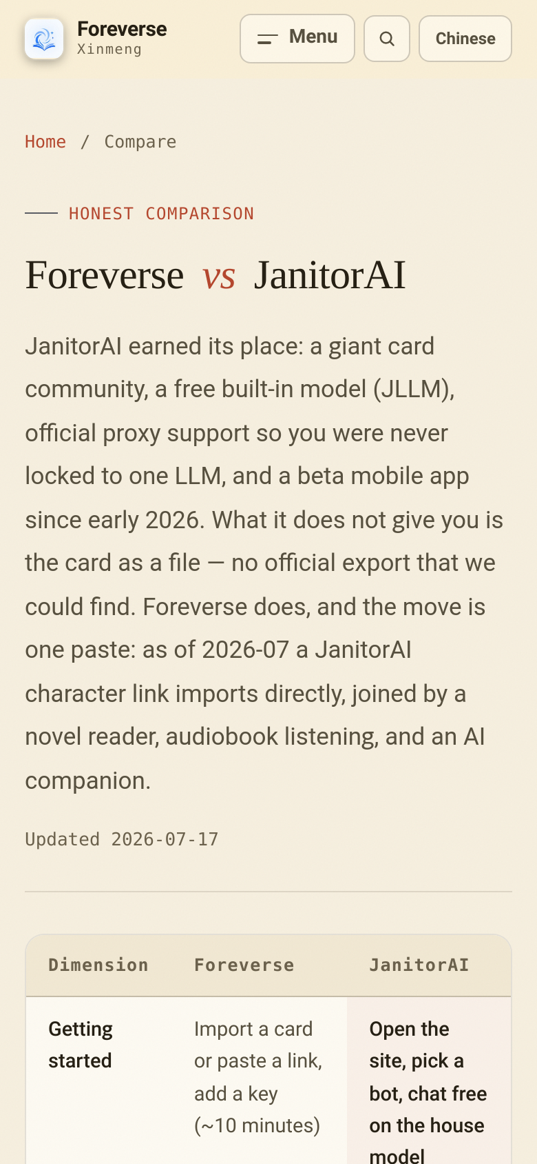 Foreverse Vs Janitor Ai