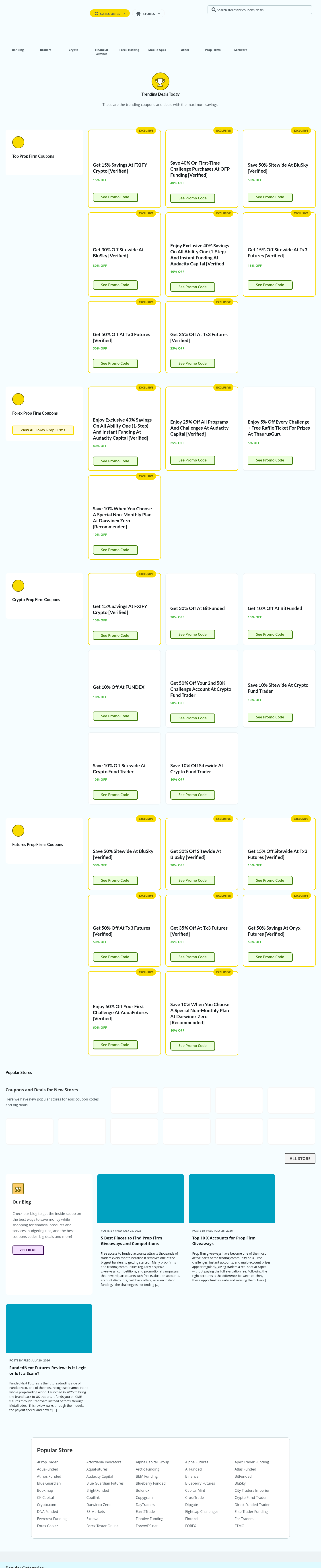 Nav section of forexcoupons.com
