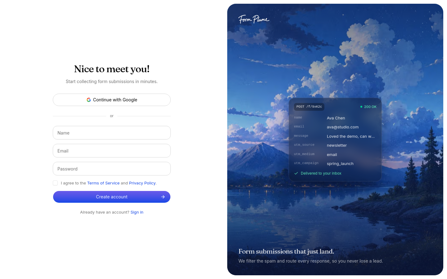 Signup