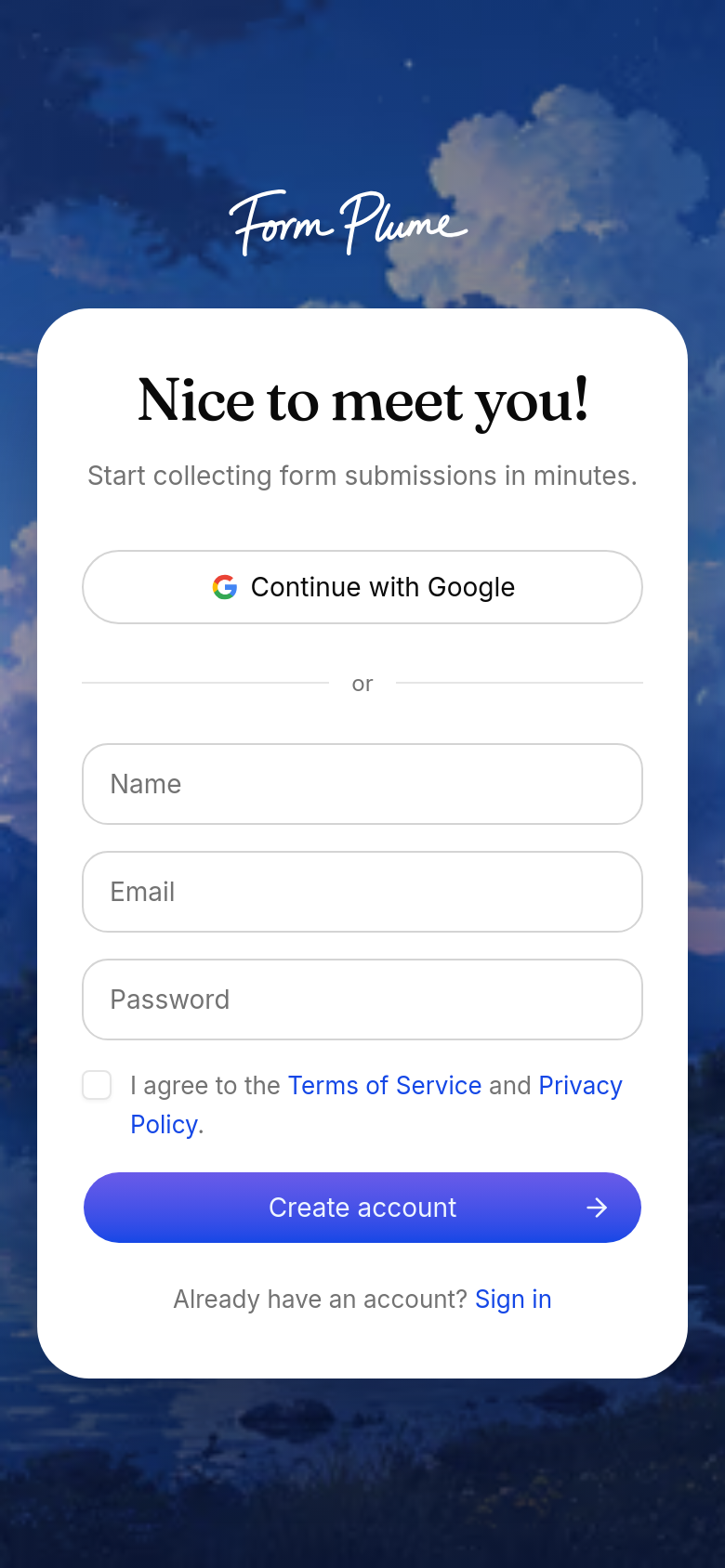 Signup