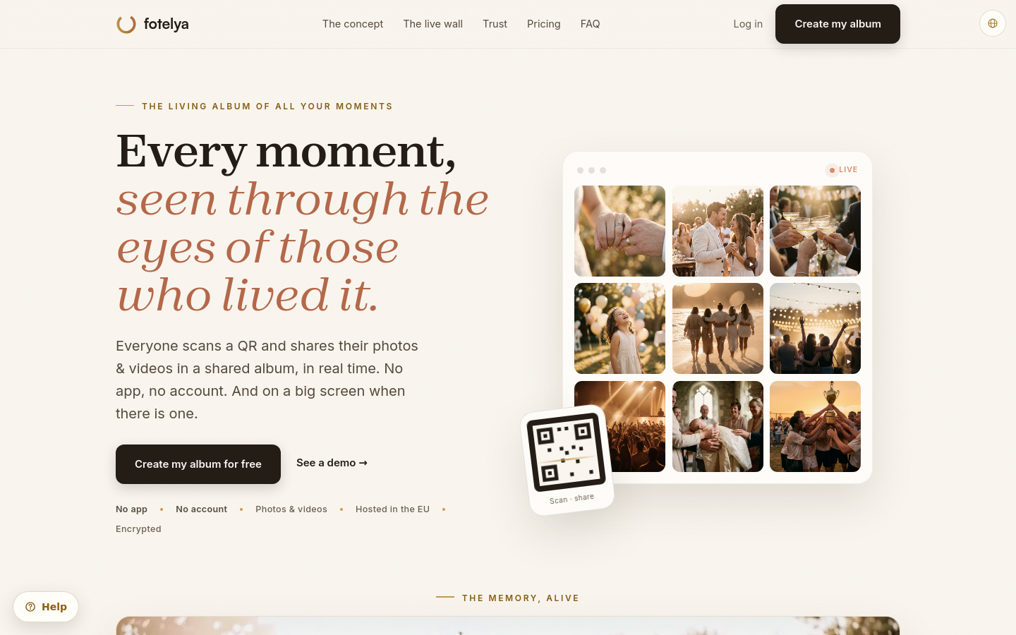 Above-the-fold capture of fotelya.com