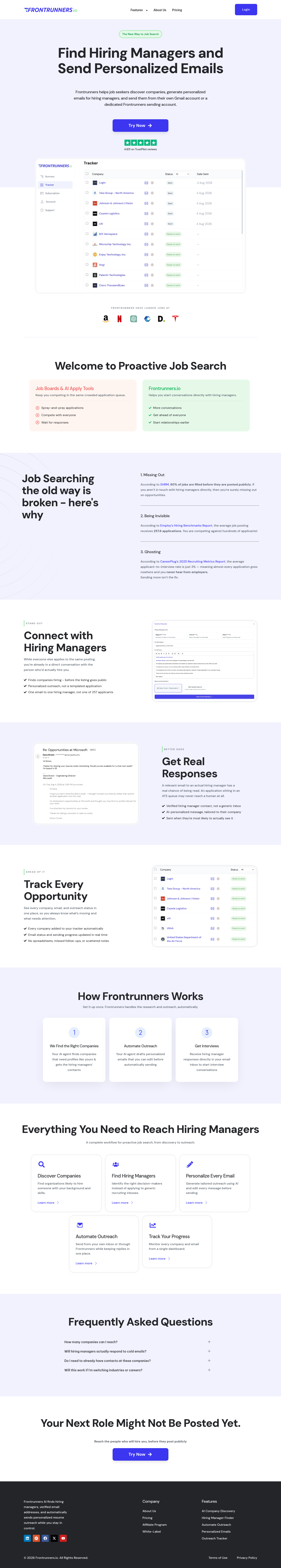 Nav section of frontrunners.io