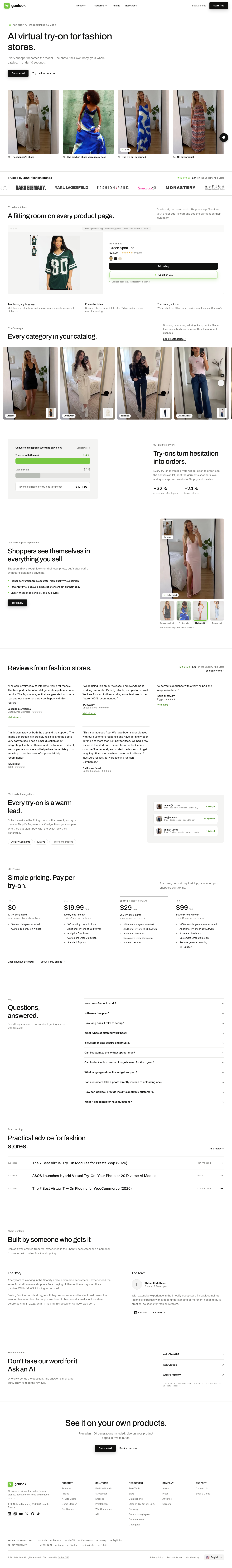 Hero section of genlook.app
