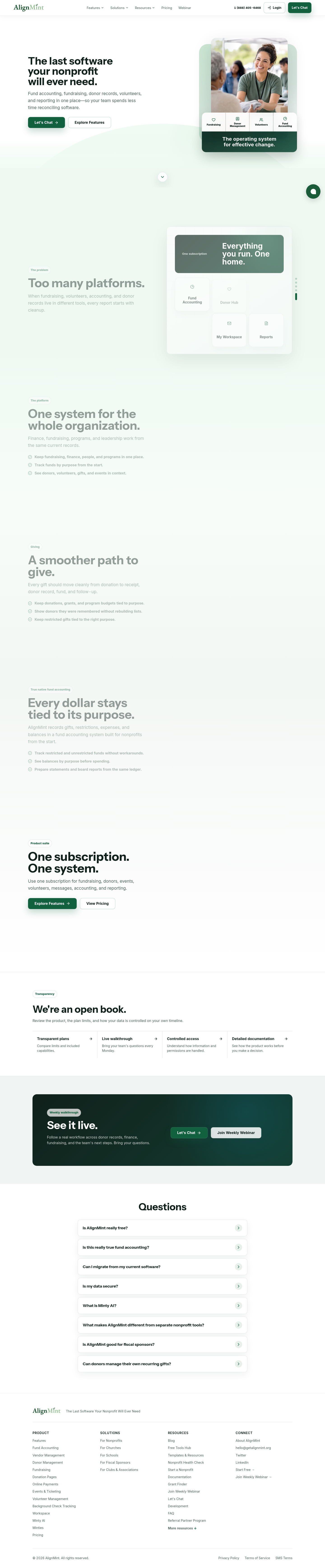 Nav section of getalignmint.org