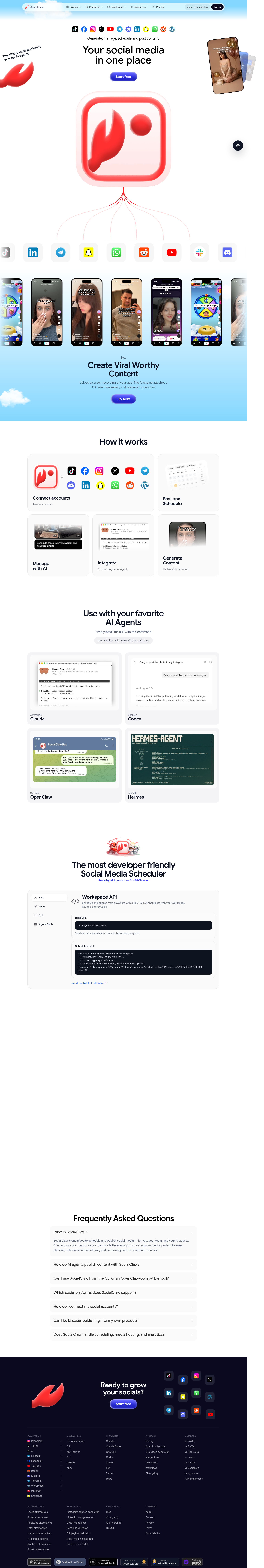 Nav section of getsocialclaw.com