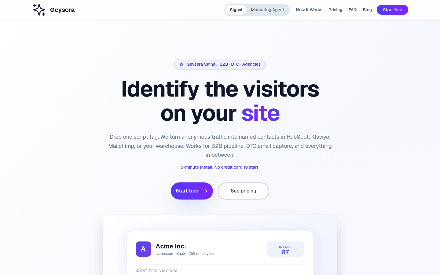 Captured Homepage / Lander