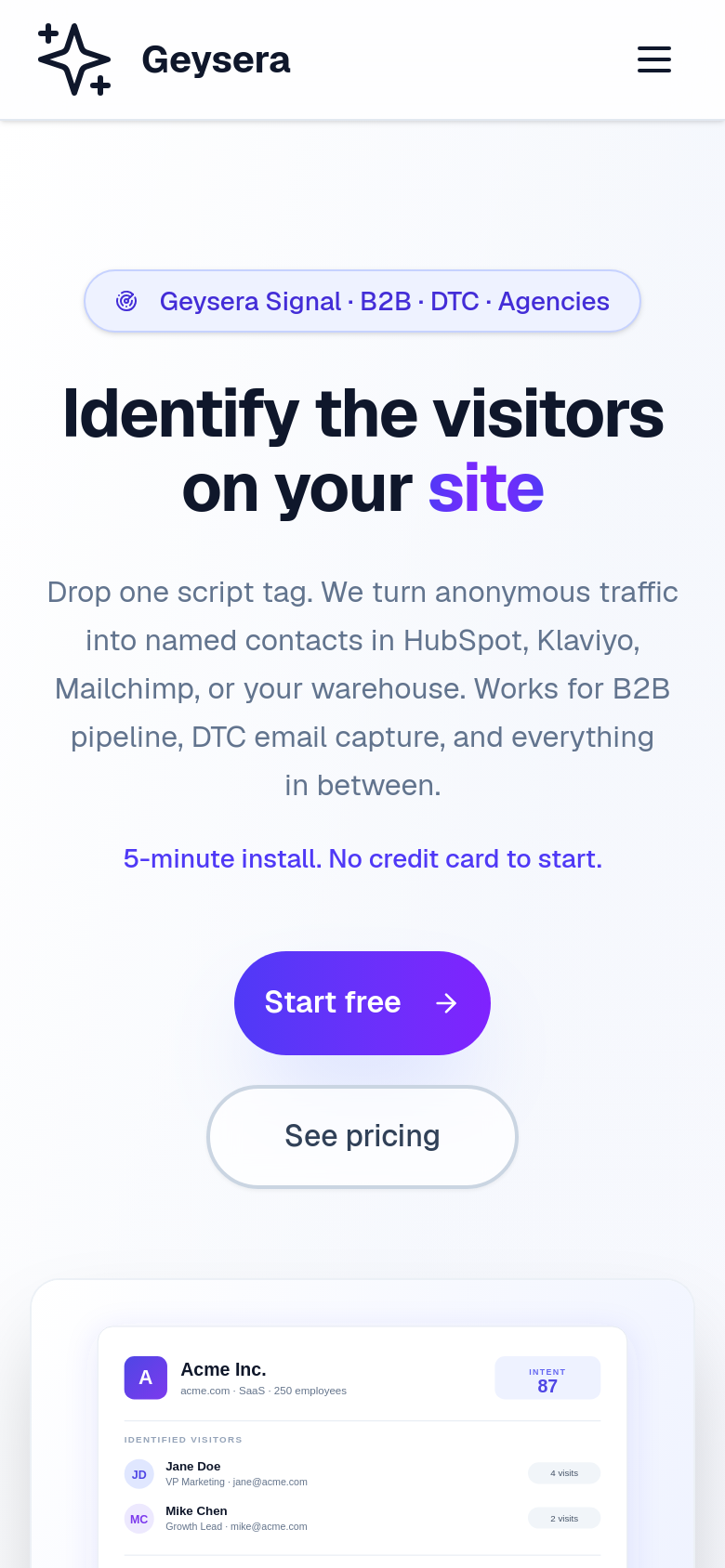 Homepage / Lander