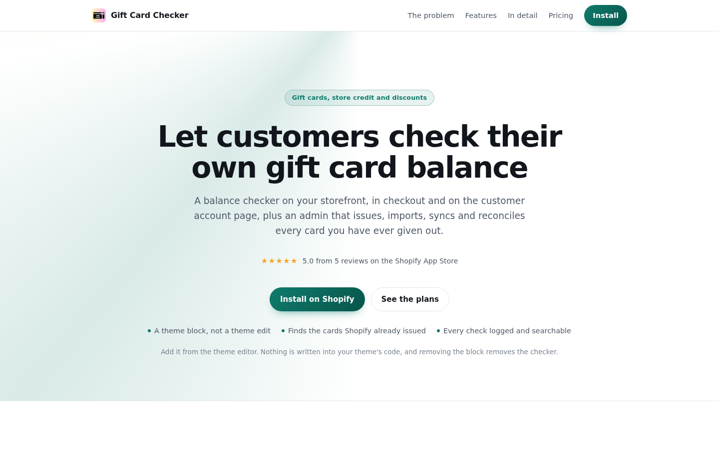 gift-card-checker.xco.agency desktop capture of the first page