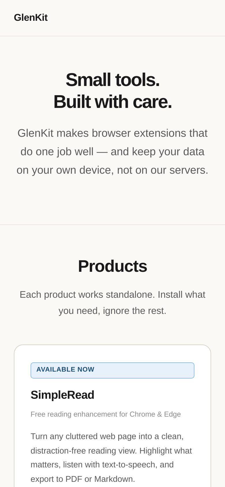 Homepage / Lander