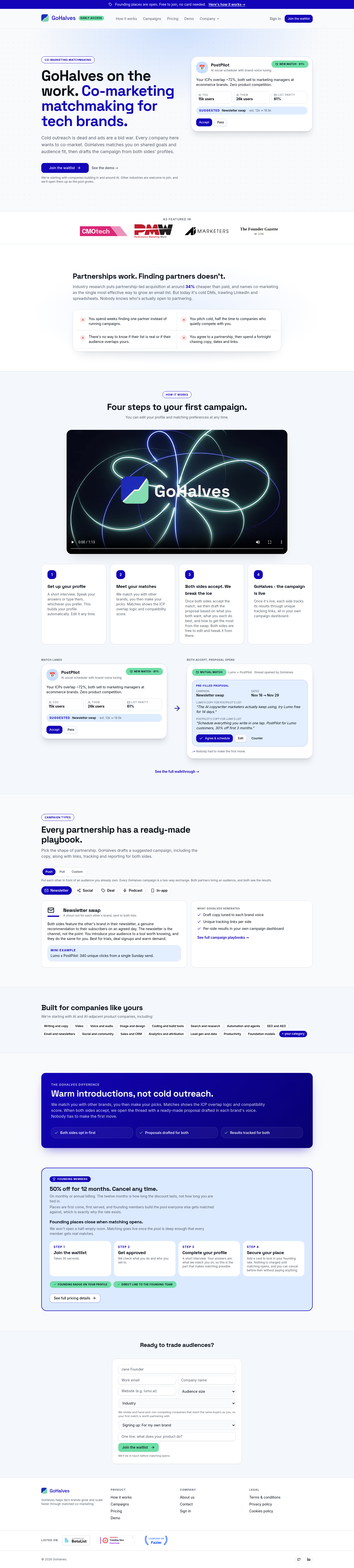 Nav section of gohalves.ai
