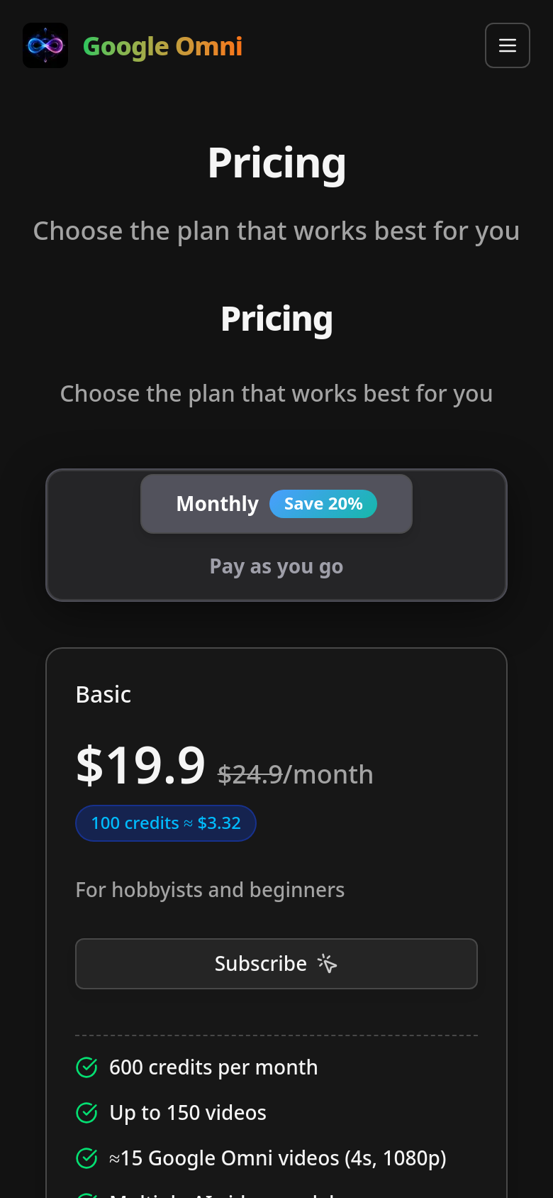 Pricing