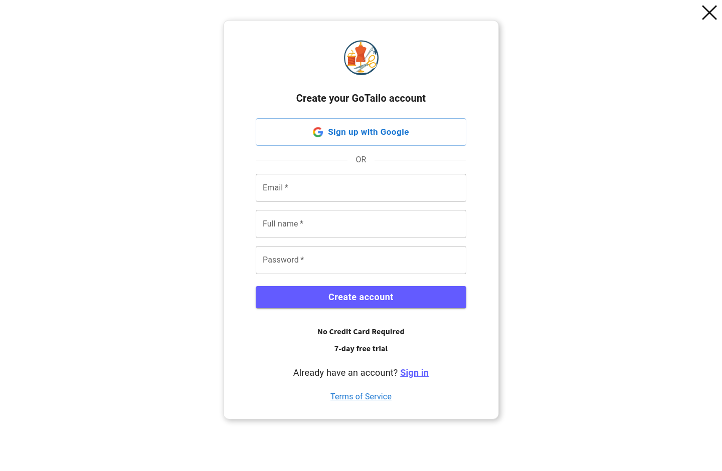 No credit card element