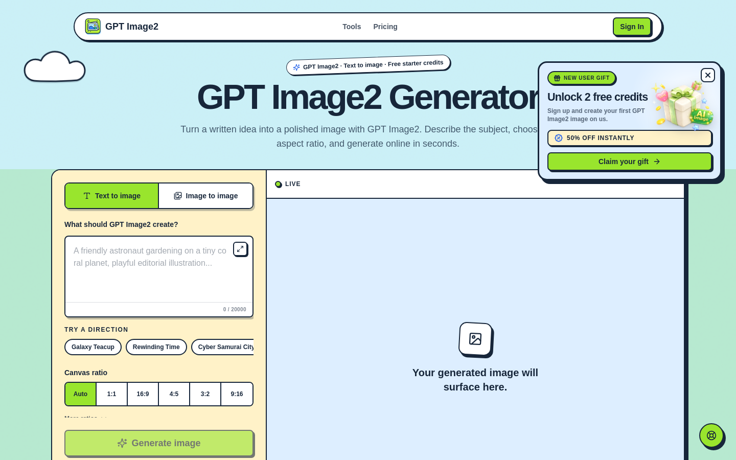 Captured Homepage / Lander