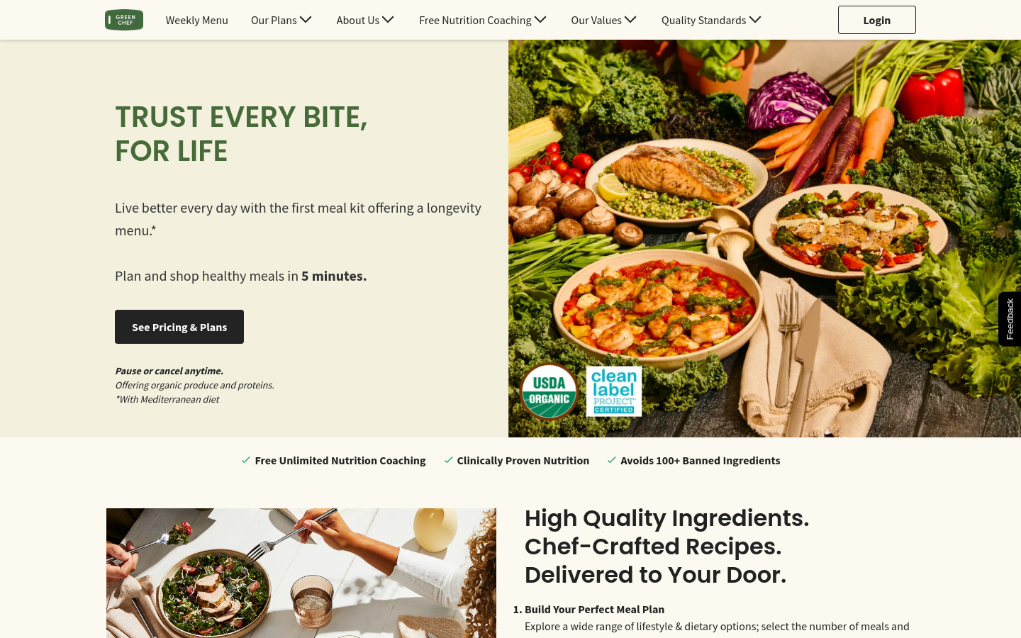Above-the-fold capture of greenchef.com