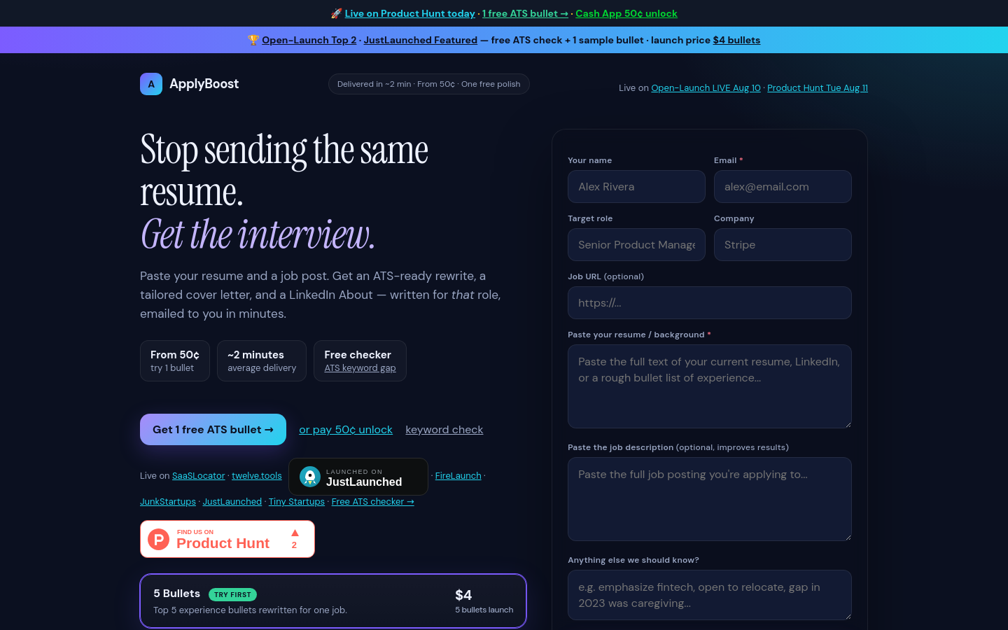 Captured Homepage / Lander