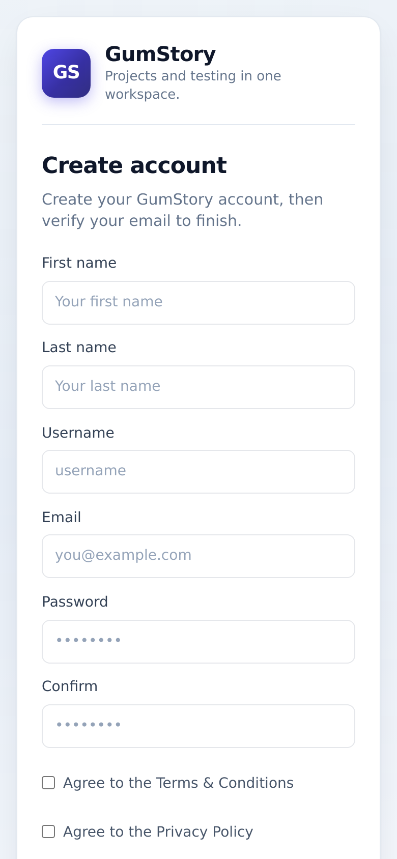 Signup