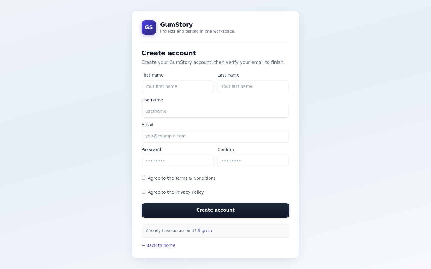 Signup