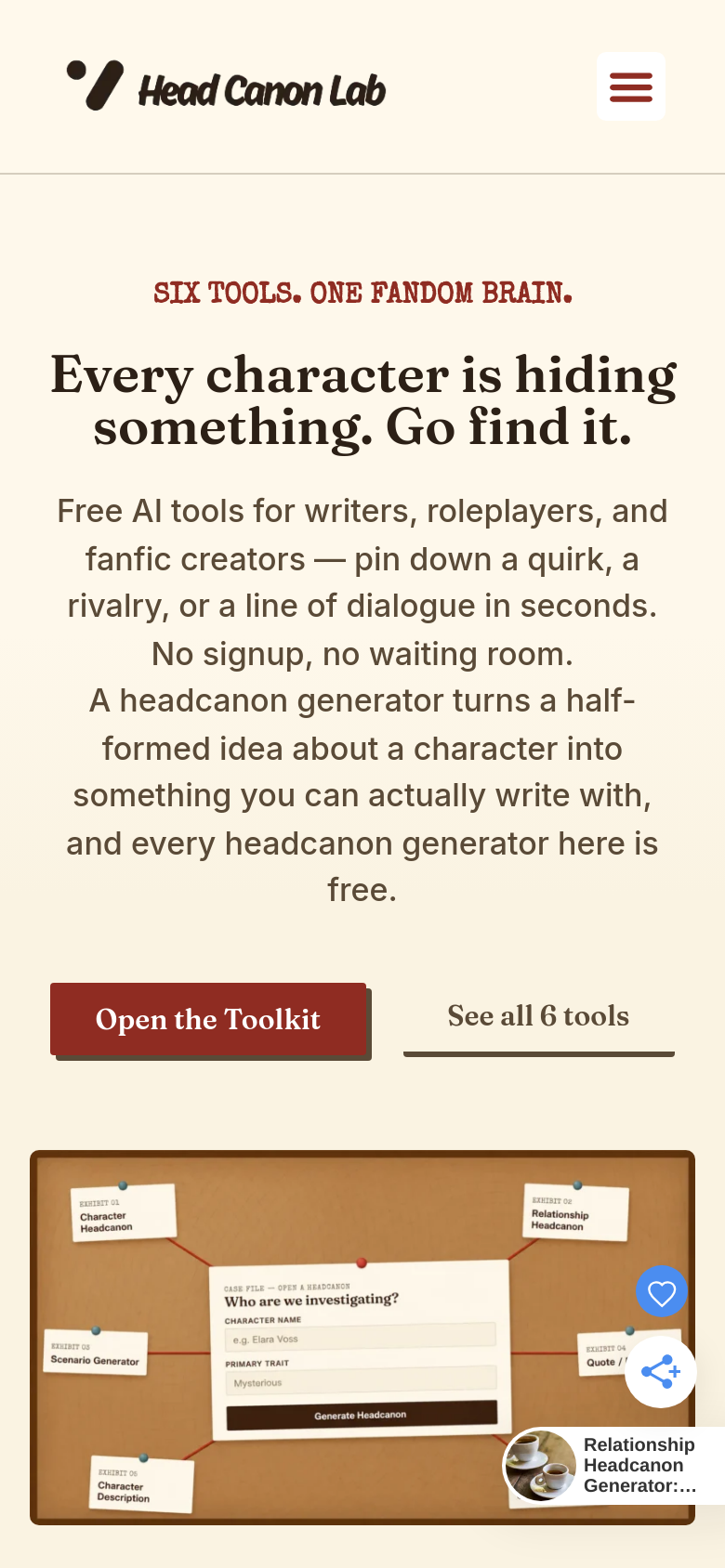 Homepage / Lander