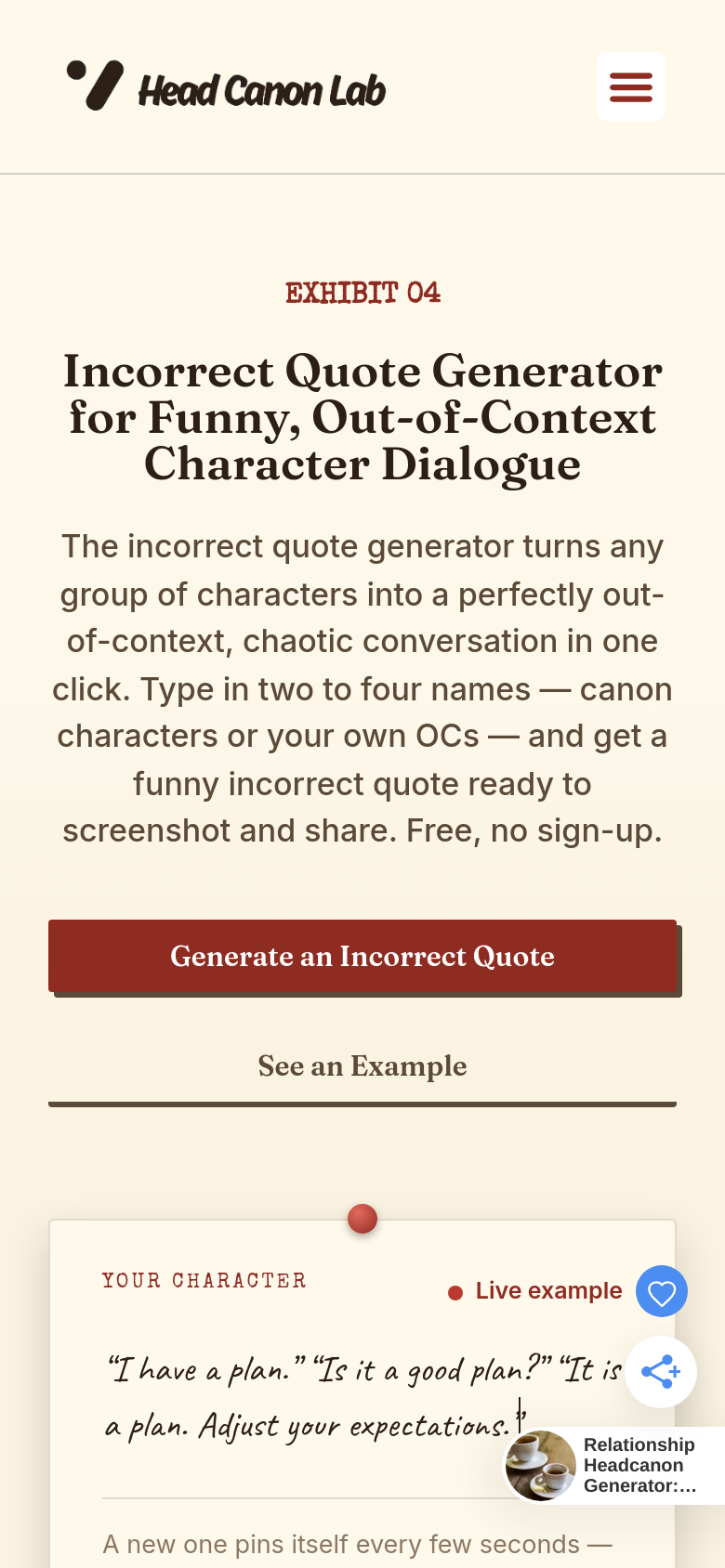Incorrect Quote Generator