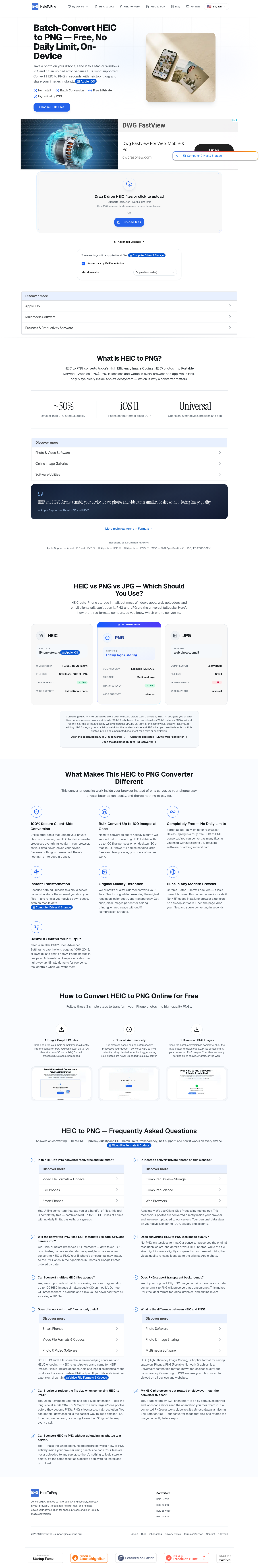 Nav section of heictopng.org