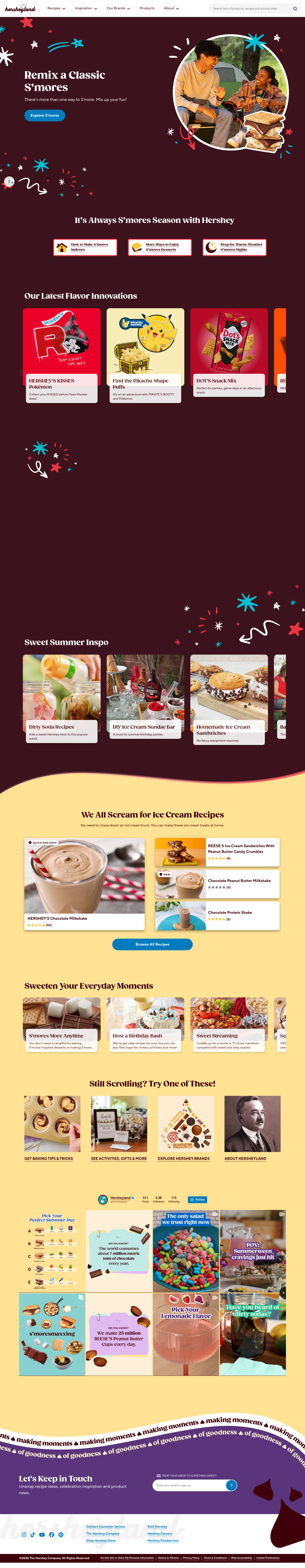Hero section of hersheyland.com